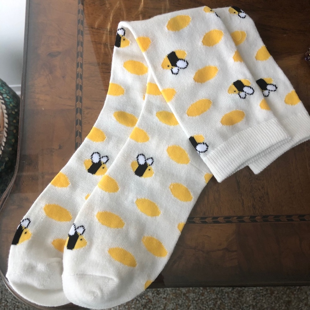 NWOT Long Bumble Bee Socks
